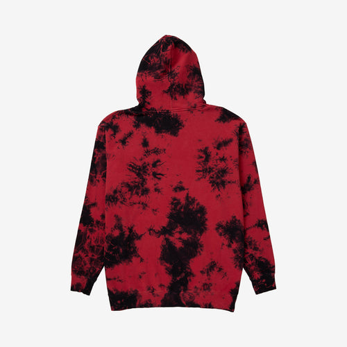 Stay Clean Tie Die Pullover Hoodie // Black/Red