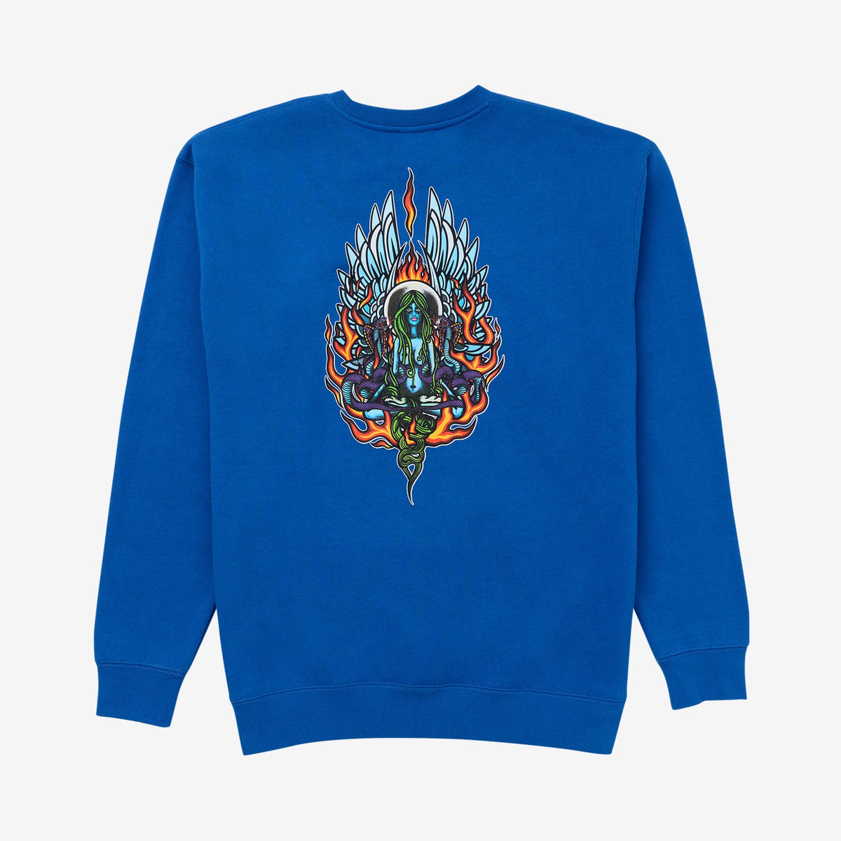 Freya EMB Crew Fleece // ROYAL