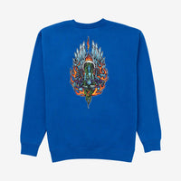Freya EMB Crew Fleece // ROYAL