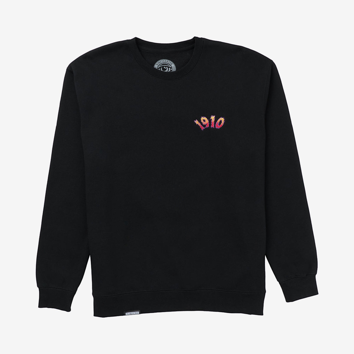 Freya EMB Crew Fleece // BLACK