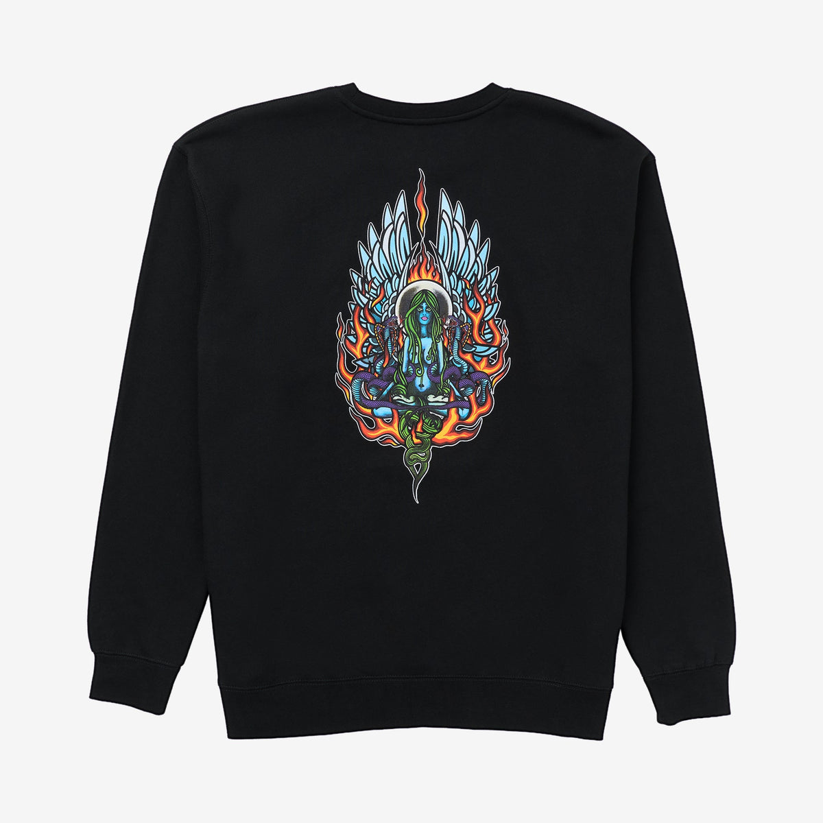 Freya EMB Crew Fleece // BLACK