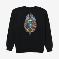 Freya EMB Crew Fleece // BLACK