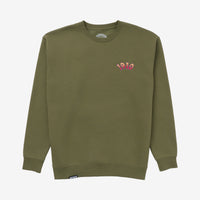 Freya EMB Crew Fleece // OLIVE