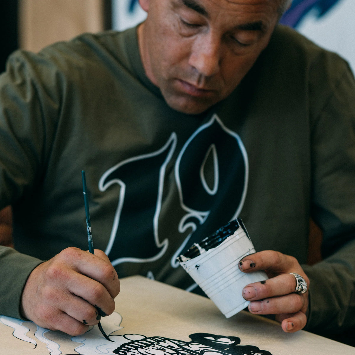 Ace of Snakes LS Tee // Military Green