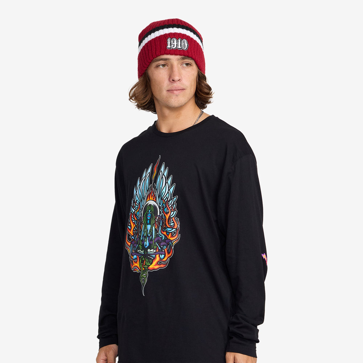 Broken Straight Beanie // RED