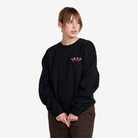 Freya EMB Crew Fleece // BLACK