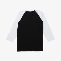 Times Up L/S Raglan T-Shirt // Black/White