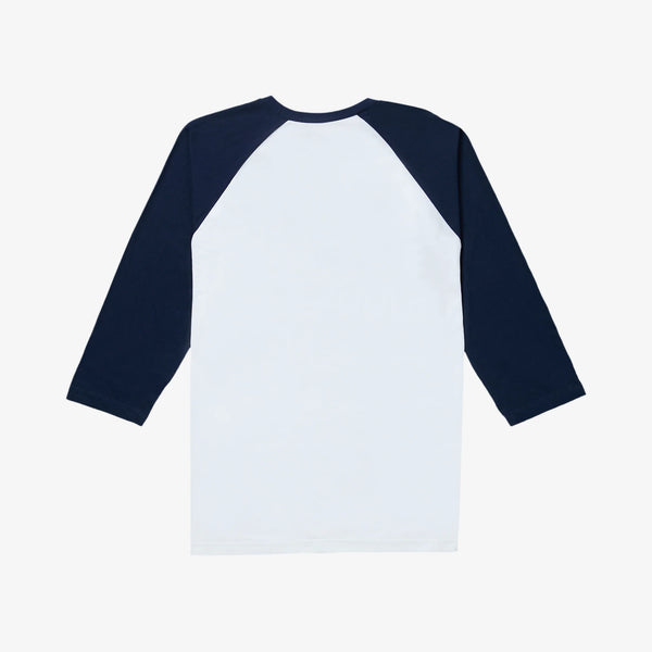In Your Head Night L/S Raglan T-Shirt // White/Navy
