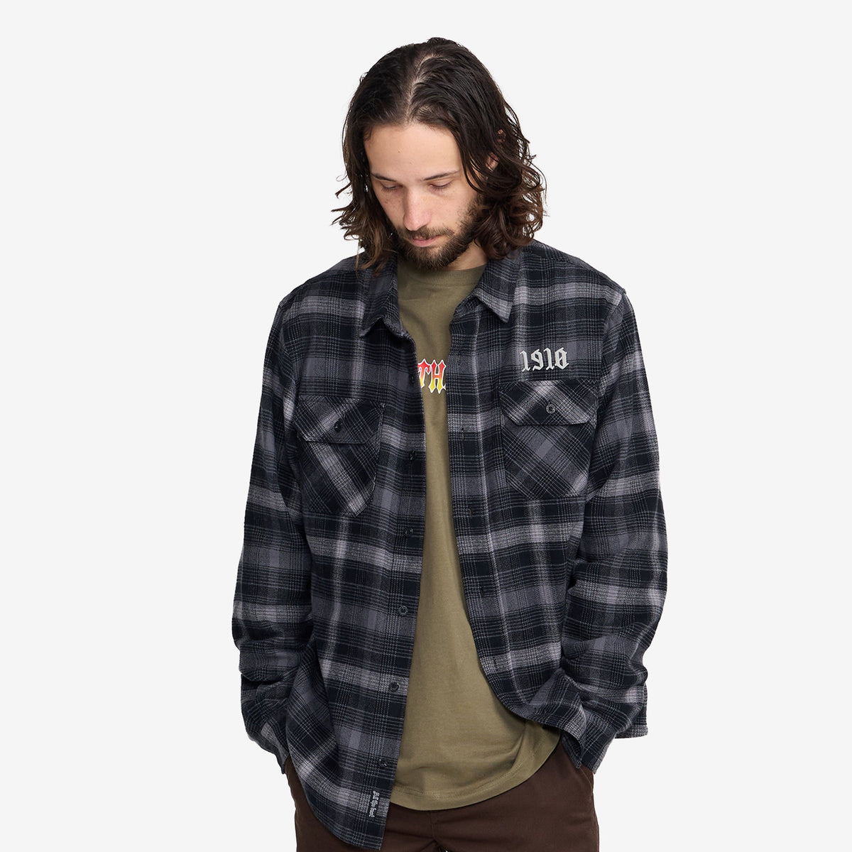 Burslem LS Flannel // CHARCOAL