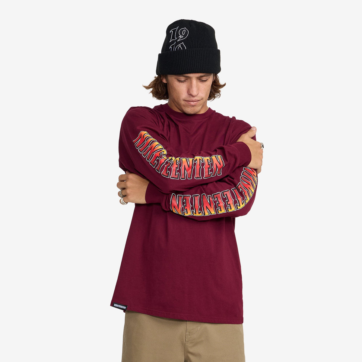Hawks On The Run LS Tee // MAROON
