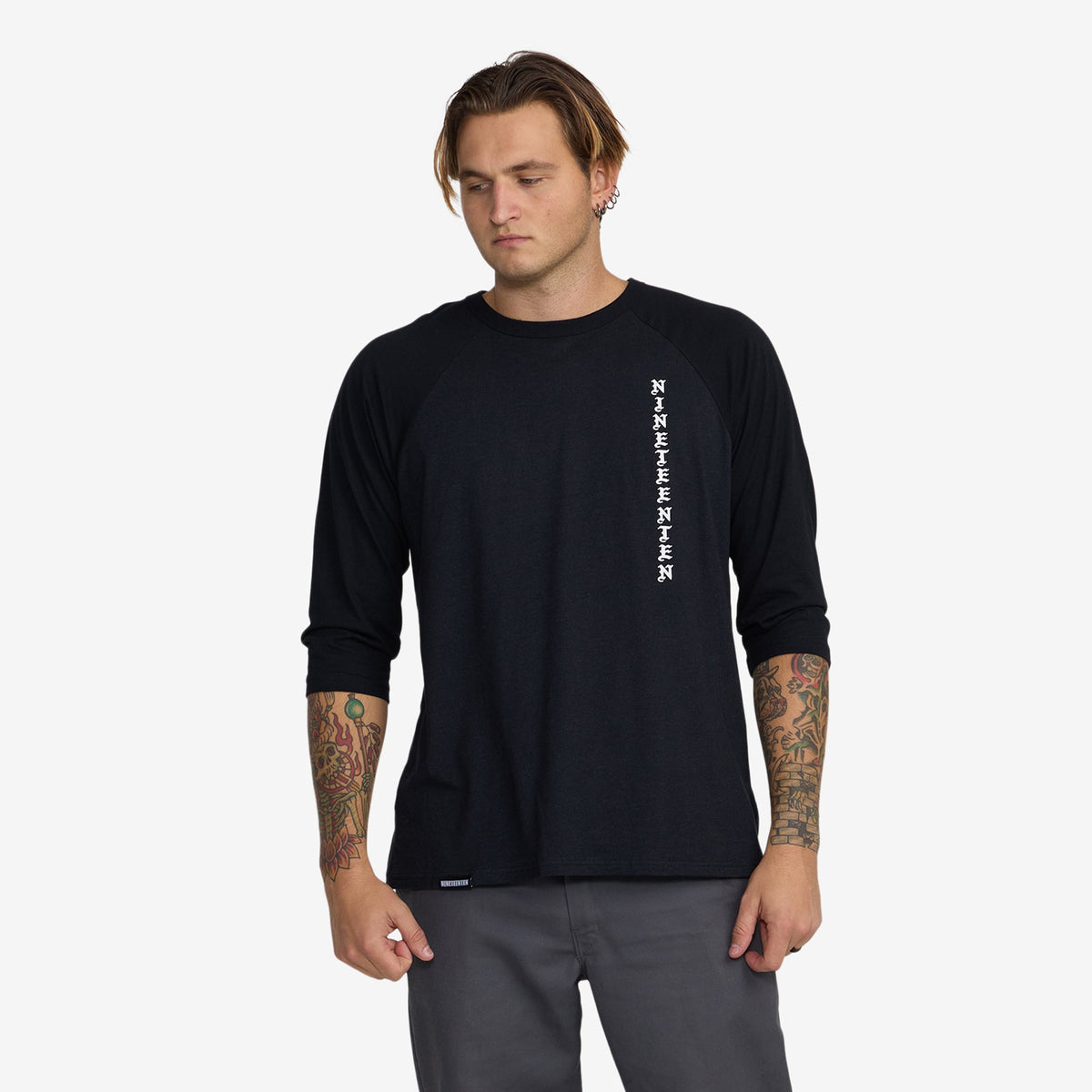Age Of Winters Blacked Out Raglan // BLACK