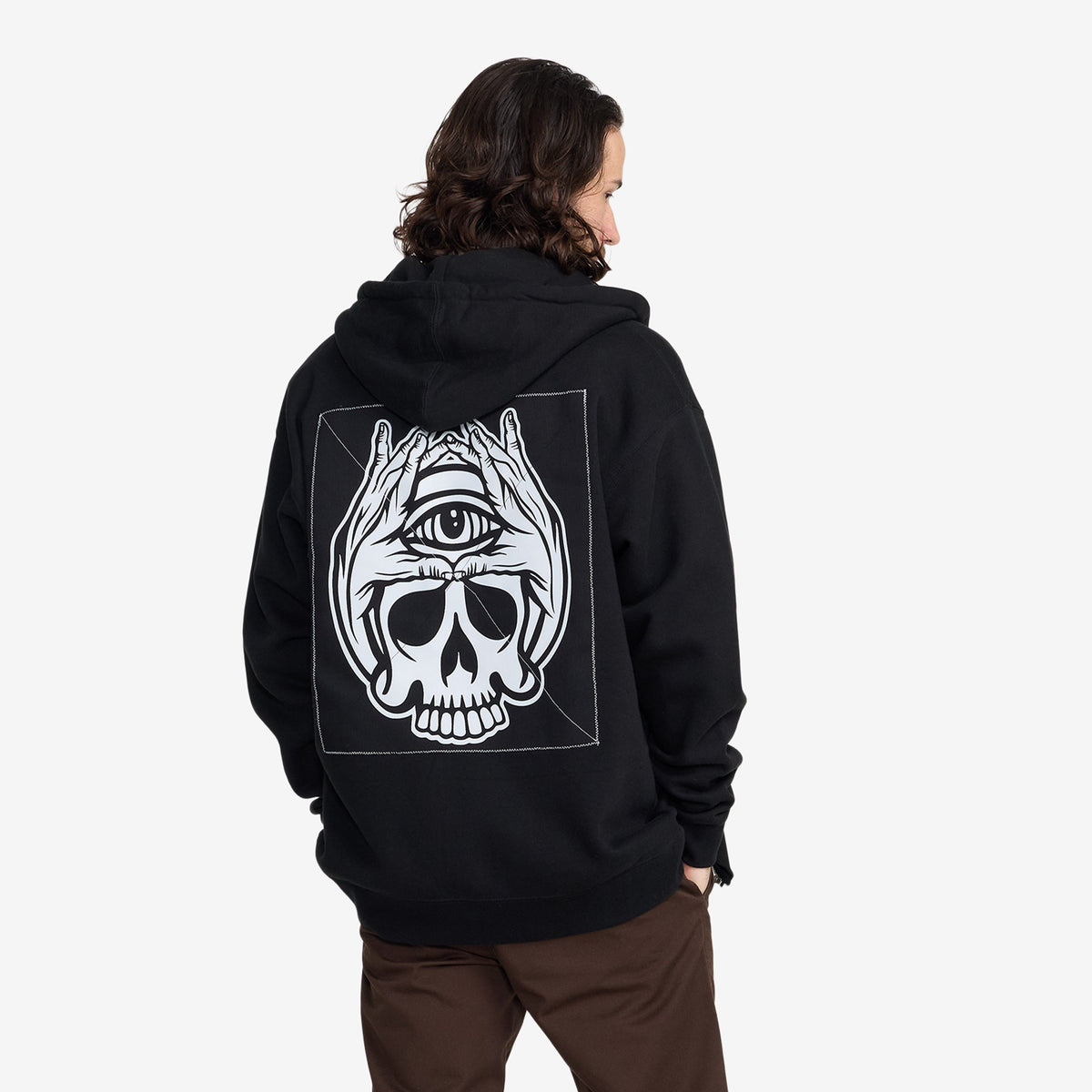 The Holder Zig Zag Zip Fleece // BLACK