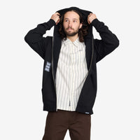 The Holder Zig Zag Zip Fleece // BLACK