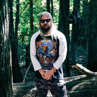 Ojo Rojo LS Raglan // Black/White